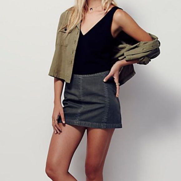 Free People Dresses & Skirts - Free People | Zip to It Denim Mini Skirt Size 2